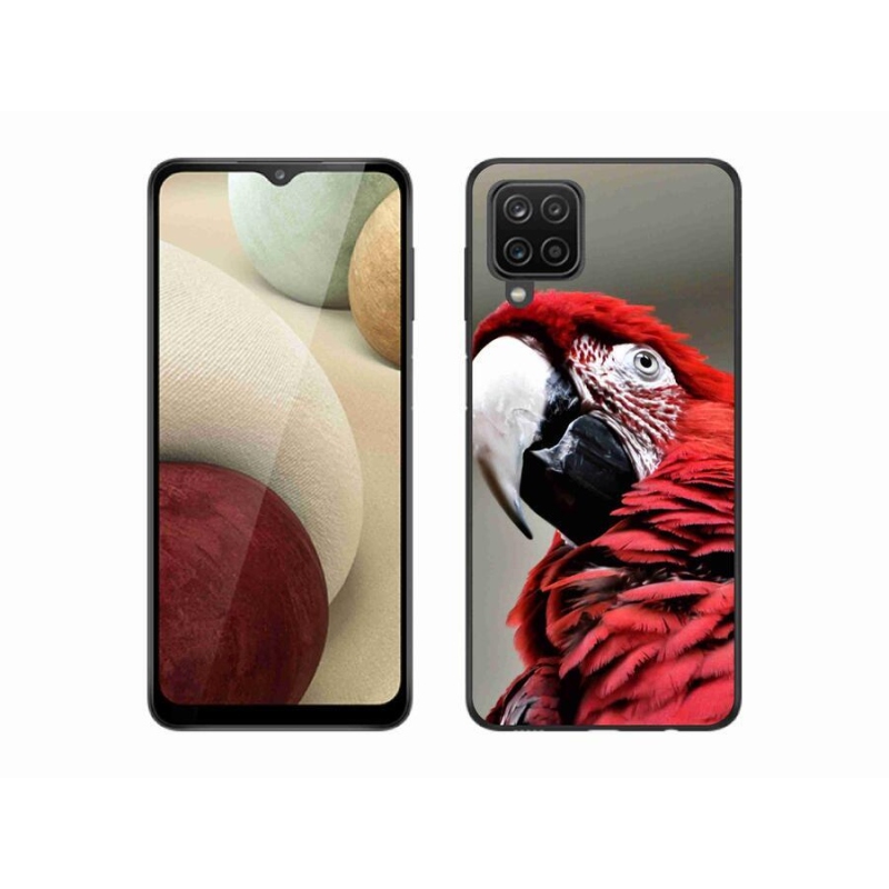 Gelový obal mmCase na mobil Samsung Galaxy M12 - papoušek ara červený