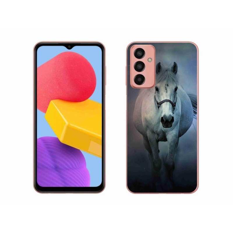 Gelový obal mmCase na mobil Samsung Galaxy M13 - běžící bílý kůň