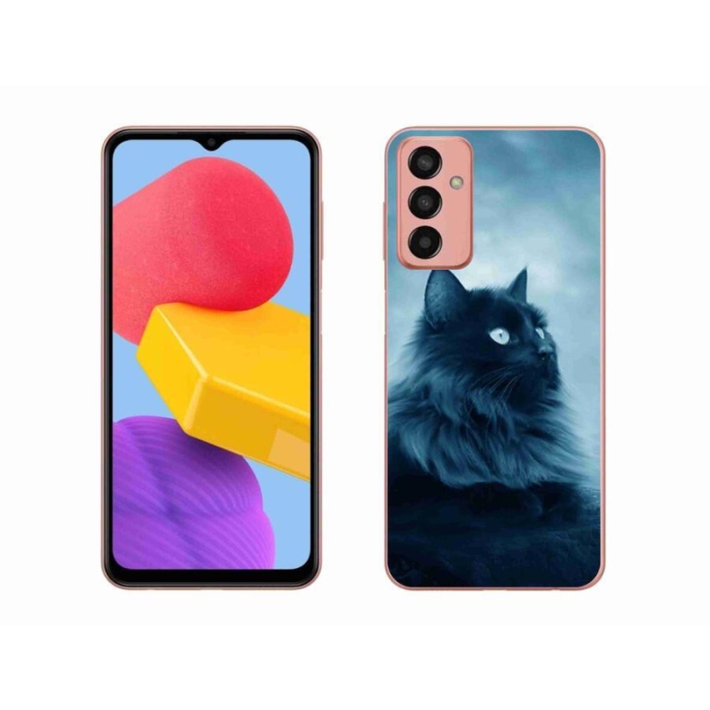 Gelový obal mmCase na mobil Samsung Galaxy M13 - černá kočka 1