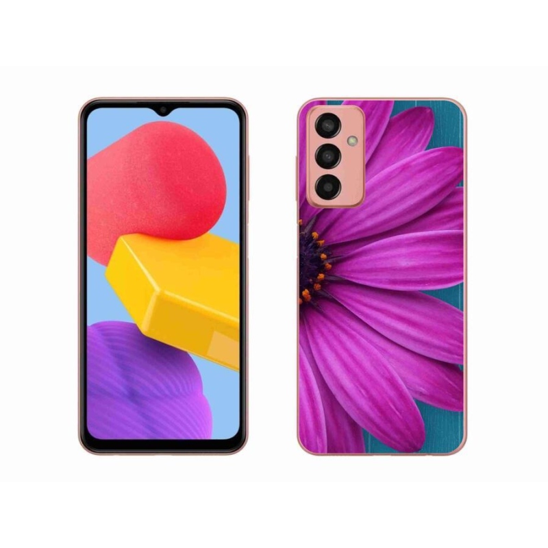 Gelový obal mmCase na mobil Samsung Galaxy M13 - fialová kopretina