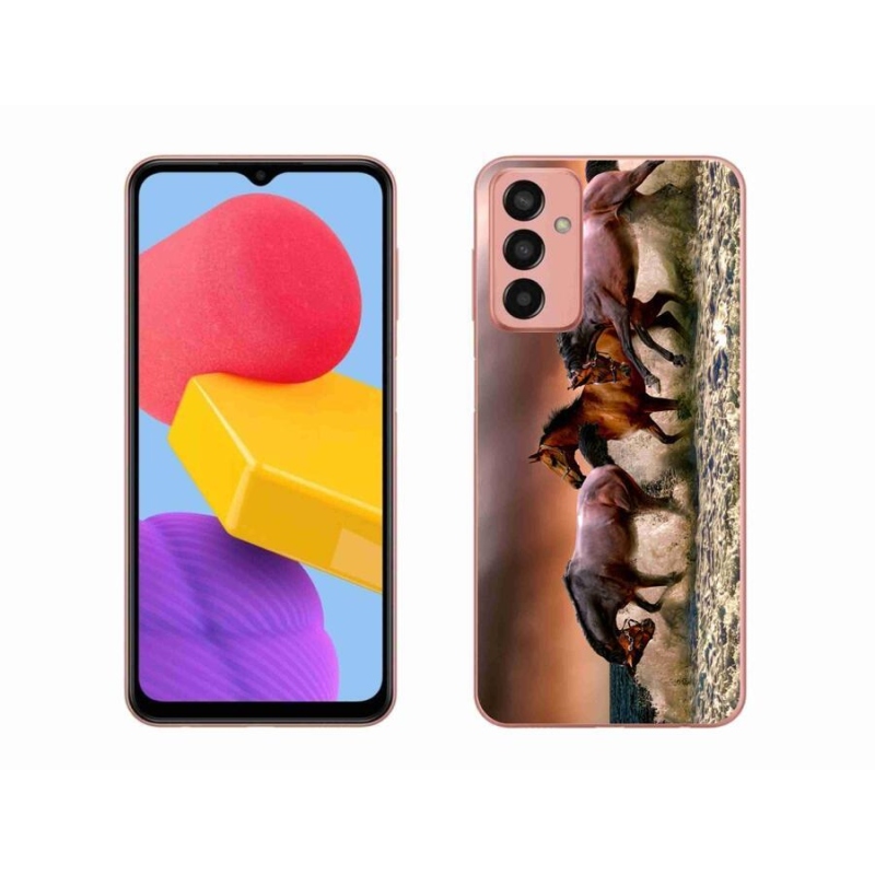 Gelový obal mmCase na mobil Samsung Galaxy M13 - koně 1