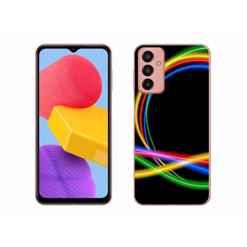 Gelový obal mmCase na mobil Samsung Galaxy M13 - neonové kruhy