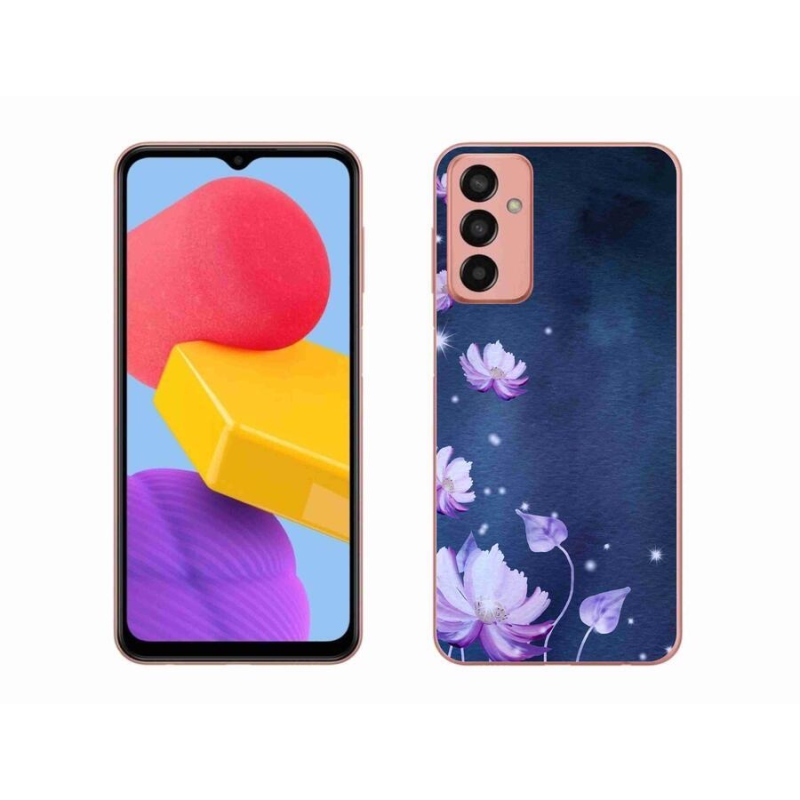 Gelový obal mmCase na mobil Samsung Galaxy M13 - padající květy