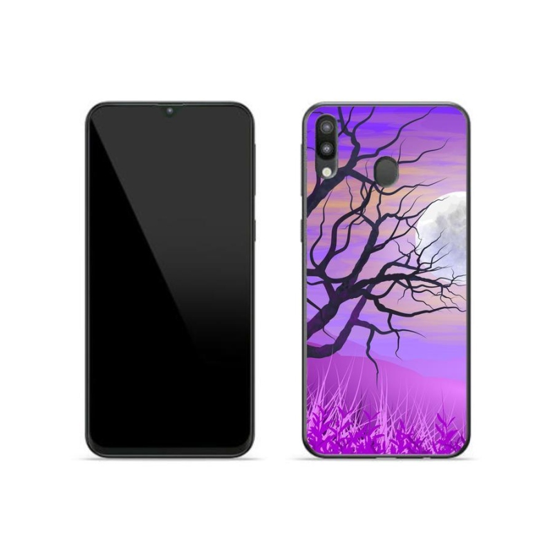 Gelový obal mmCase na mobil Samsung Galaxy M20 - kreslený opadaný strom