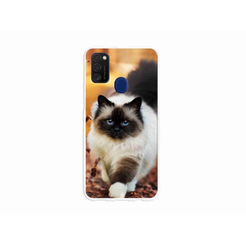 Gelový obal mmCase na mobil Samsung Galaxy M21 - kočka 1