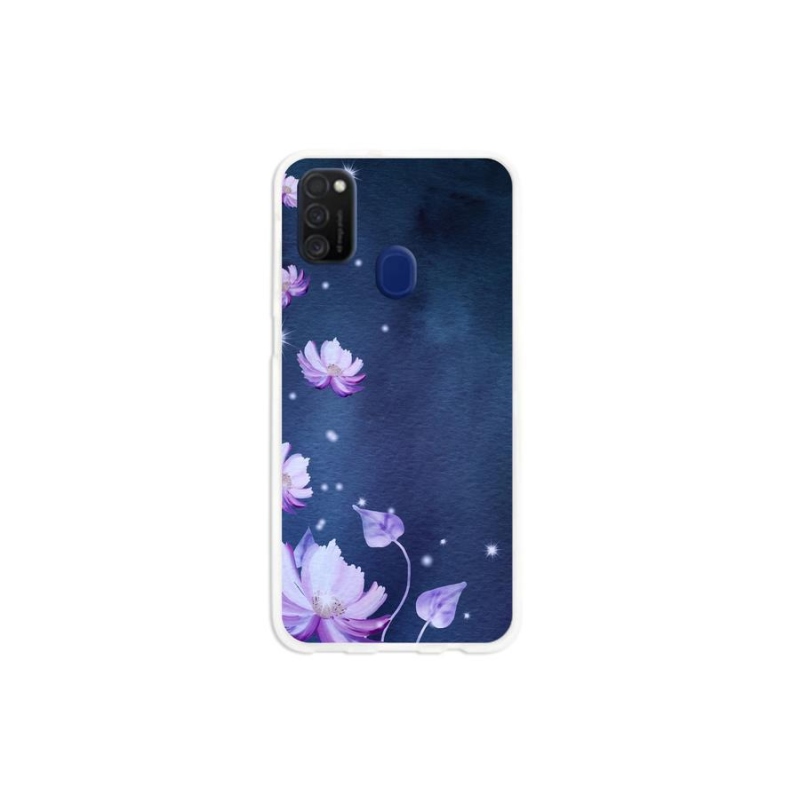 Gelový obal mmCase na mobil Samsung Galaxy M21 - padající květy
