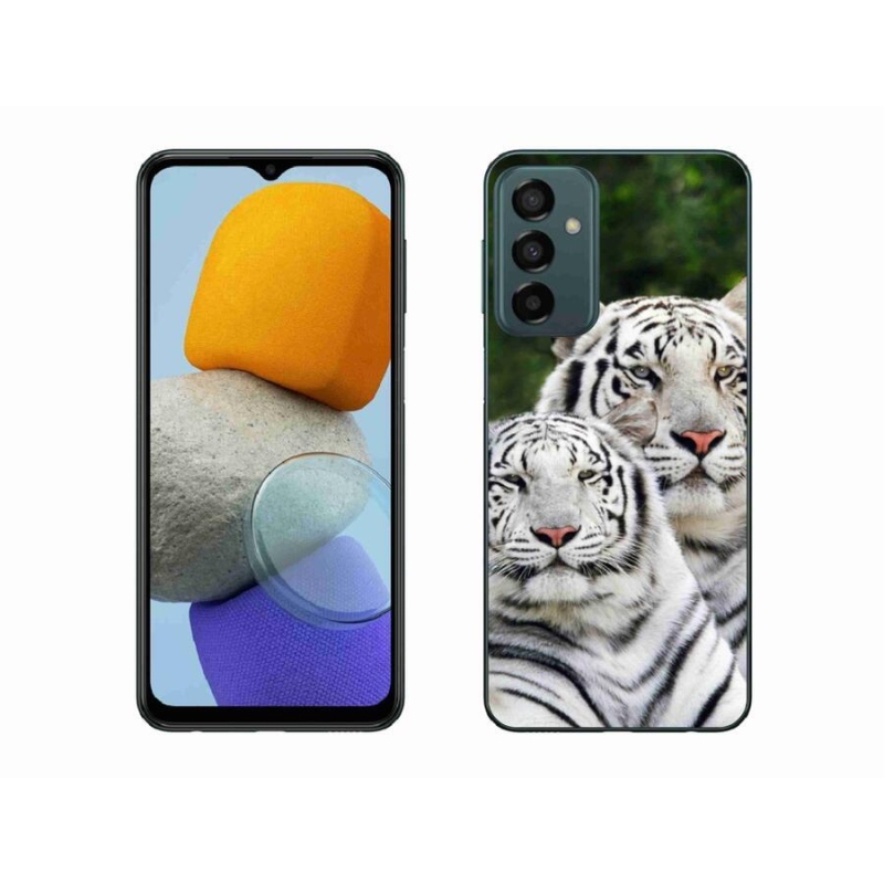 Gelový obal mmCase na mobil Samsung Galaxy M23 5G - bílí tygři