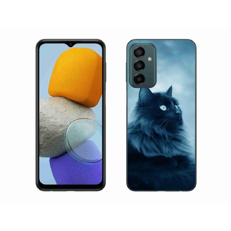 Gelový obal mmCase na mobil Samsung Galaxy M23 5G - černá kočka 1