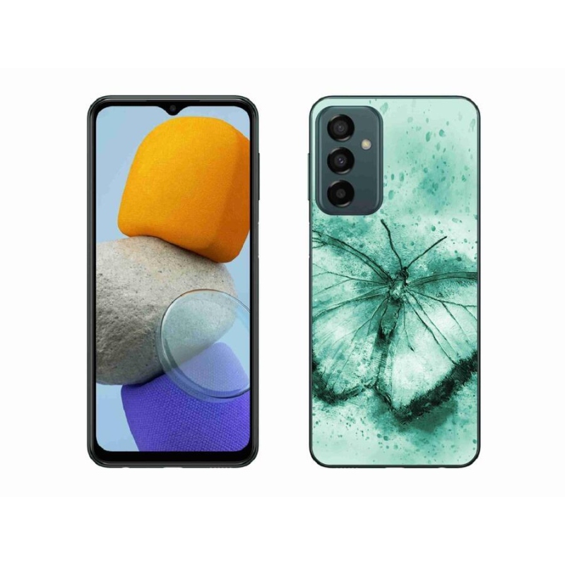 Gelový obal mmCase na mobil Samsung Galaxy M23 5G - zelený motýl