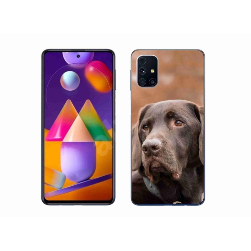 Gelový obal mmCase na mobil Samsung Galaxy M31s - hnědý labrador