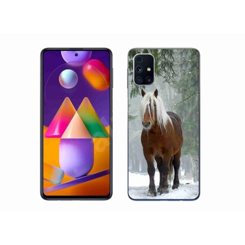 Gelový obal mmCase na mobil Samsung Galaxy M31s - kůň v lese