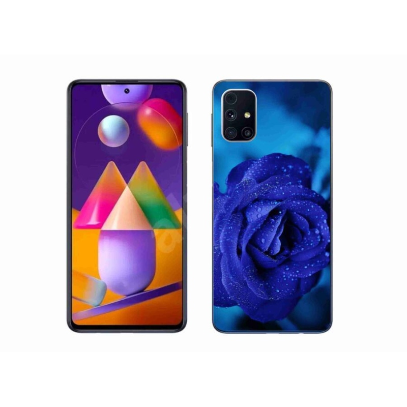 Gelový obal mmCase na mobil Samsung Galaxy M31s - modrá růže