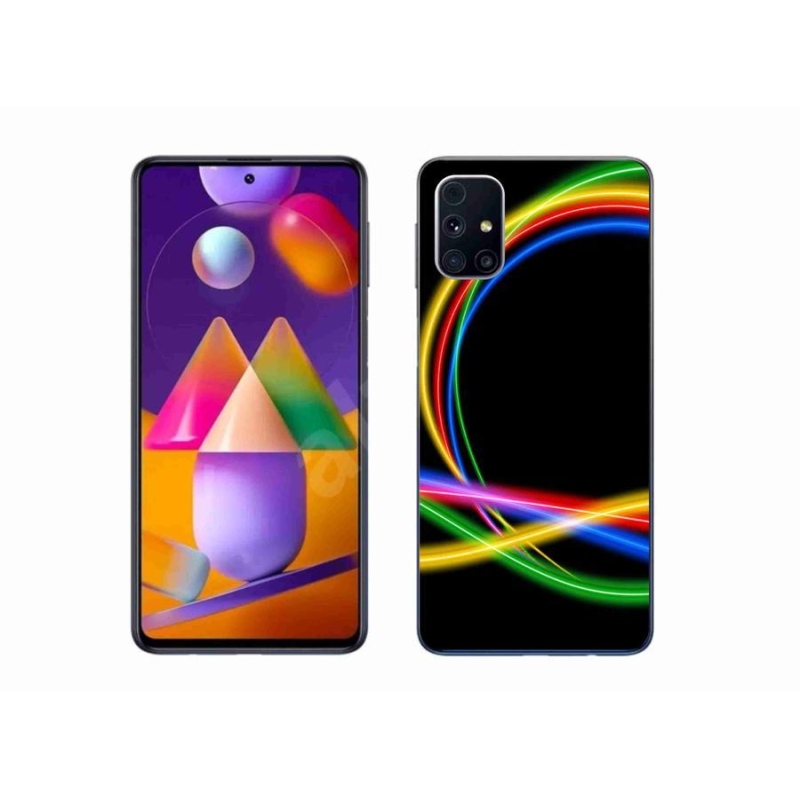 Gelový obal mmCase na mobil Samsung Galaxy M31s - neonové kruhy