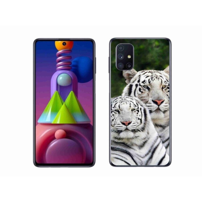 Gelový obal mmCase na mobil Samsung Galaxy M51 - bílí tygři
