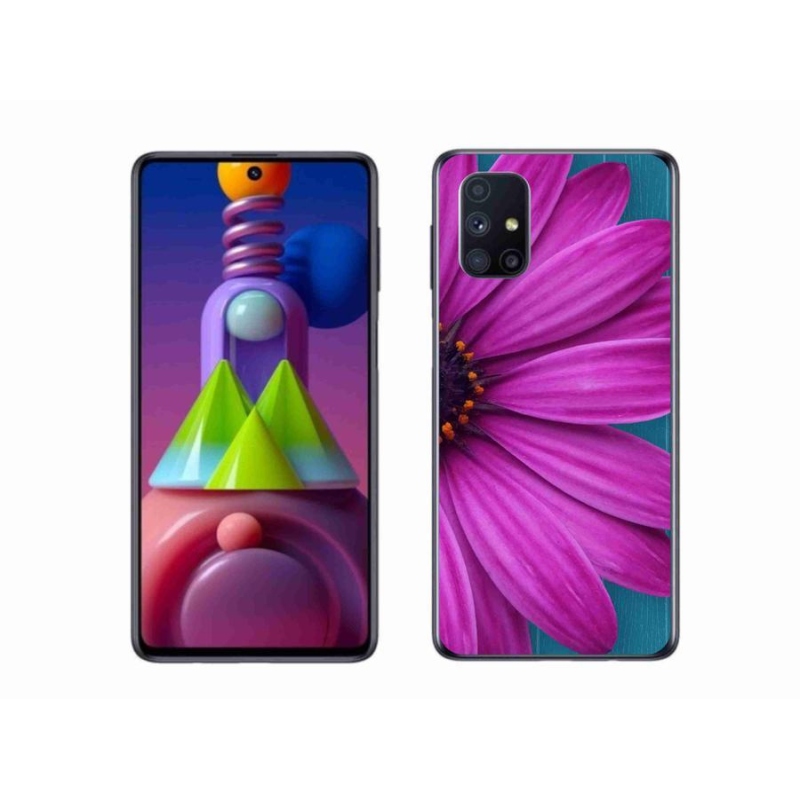 Gelový obal mmCase na mobil Samsung Galaxy M51 - fialová kopretina