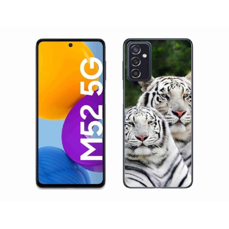 Gelový obal mmCase na mobil Samsung Galaxy M52 5G - bílí tygři