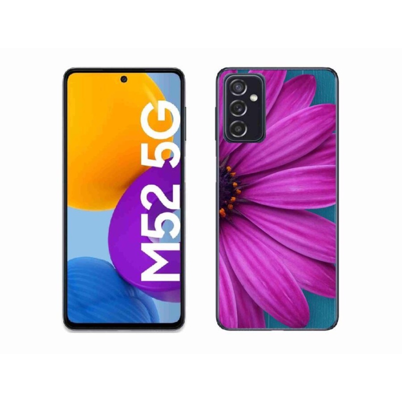 Gelový obal mmCase na mobil Samsung Galaxy M52 5G - fialová kopretina