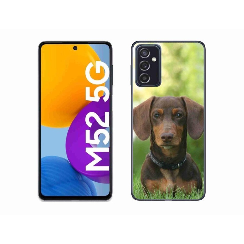Gelový obal mmCase na mobil Samsung Galaxy M52 5G - hnědý jezevčík