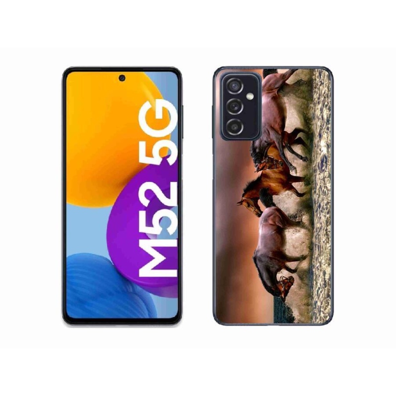 Gelový obal mmCase na mobil Samsung Galaxy M52 5G - koně 1