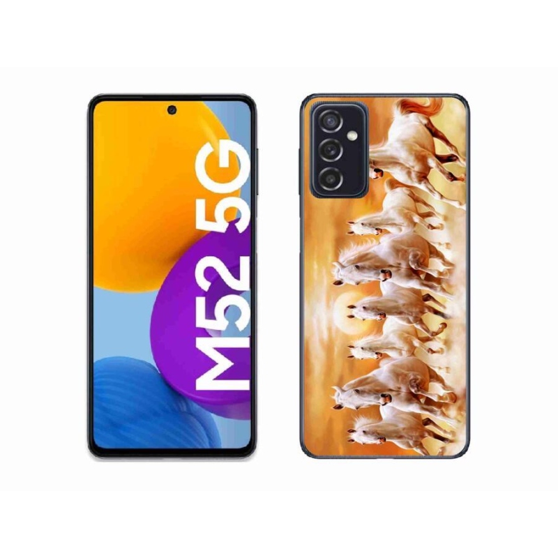 Gelový obal mmCase na mobil Samsung Galaxy M52 5G - koně 2