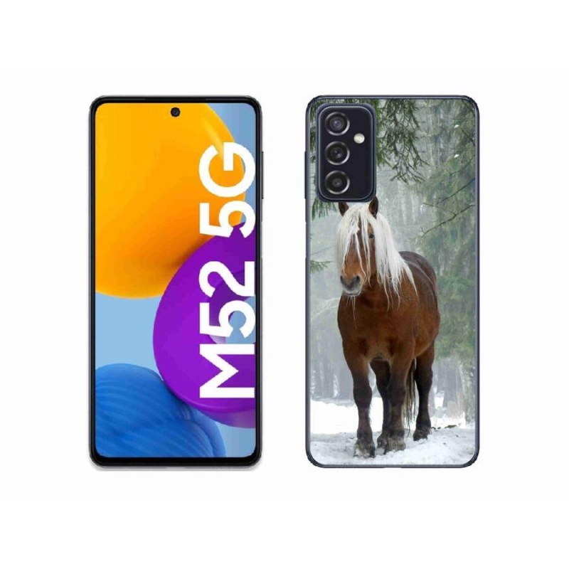 Gelový obal mmCase na mobil Samsung Galaxy M52 5G - kůň v lese