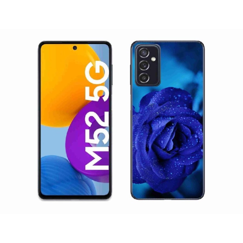 Gelový obal mmCase na mobil Samsung Galaxy M52 5G - modrá růže