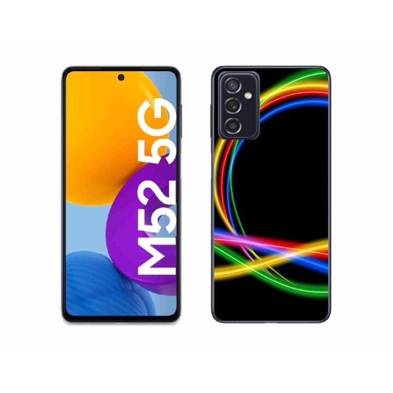 Gelový obal mmCase na mobil Samsung Galaxy M52 5G - neonové kruhy