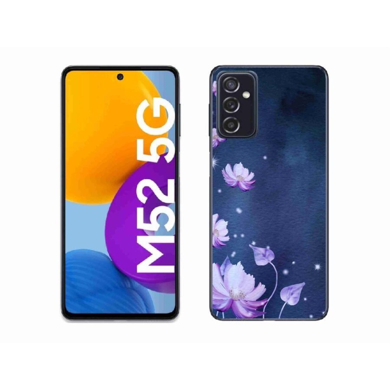 Gelový obal mmCase na mobil Samsung Galaxy M52 5G - padající květy