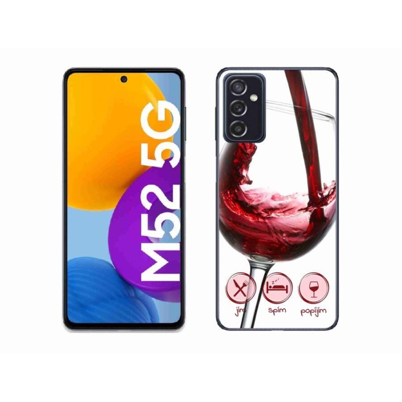 Gelový obal mmCase na mobil Samsung Galaxy M52 5G - sklenička vína červené