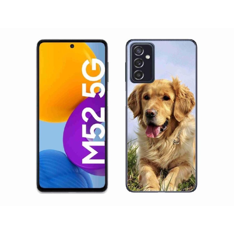 Gelový obal mmCase na mobil Samsung Galaxy M52 5G - zlatý retrívr