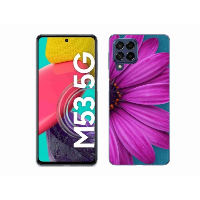 Gelový obal mmCase na mobil Samsung Galaxy M53 5G - fialová kopretina