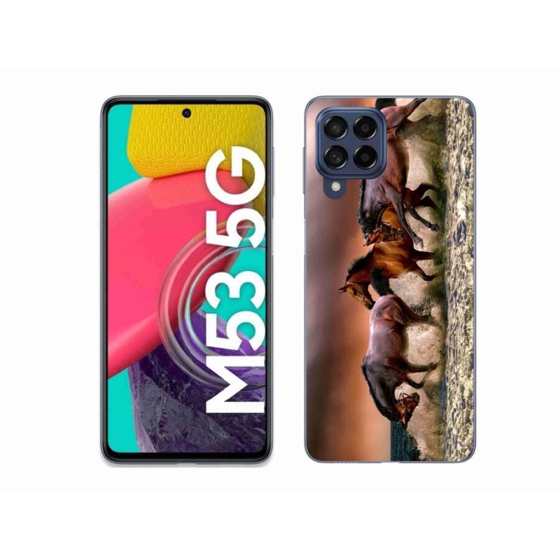 Gelový obal mmCase na mobil Samsung Galaxy M53 5G - koně 1