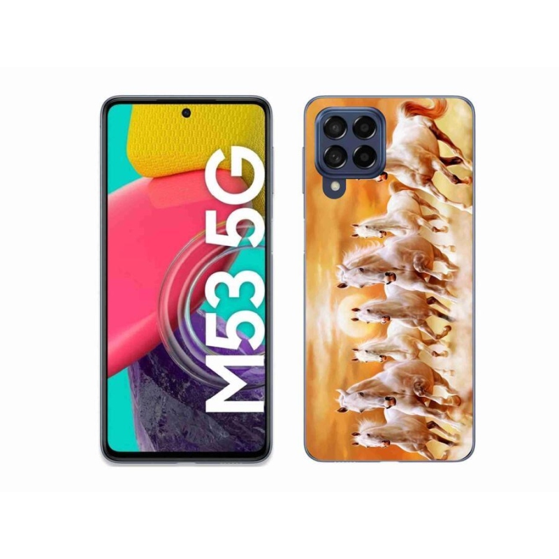 Gelový obal mmCase na mobil Samsung Galaxy M53 5G - koně 2