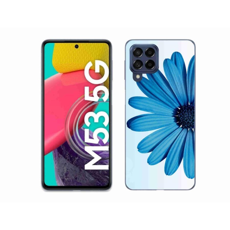 Gelový obal mmCase na mobil Samsung Galaxy M53 5G - modrá kopretina