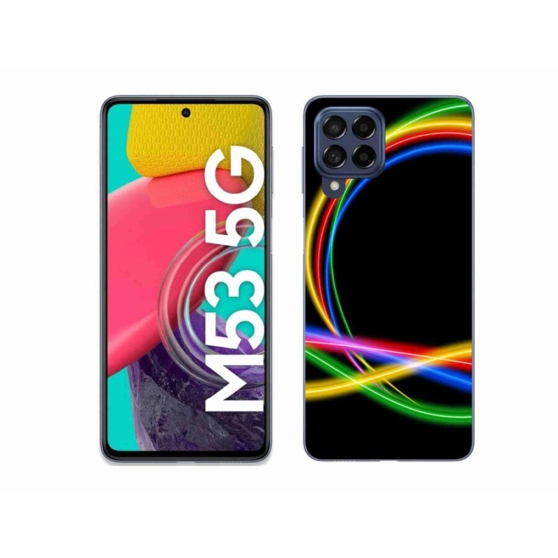 Gelový obal mmCase na mobil Samsung Galaxy M53 5G - neonové kruhy