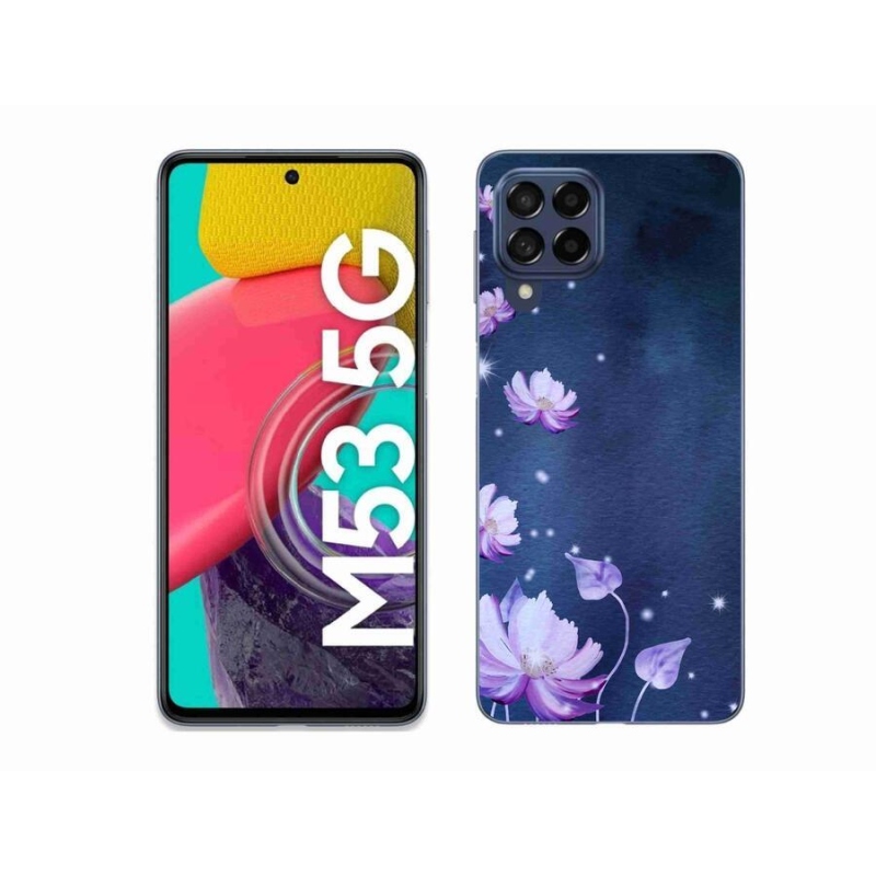 Gelový obal mmCase na mobil Samsung Galaxy M53 5G - padající květy