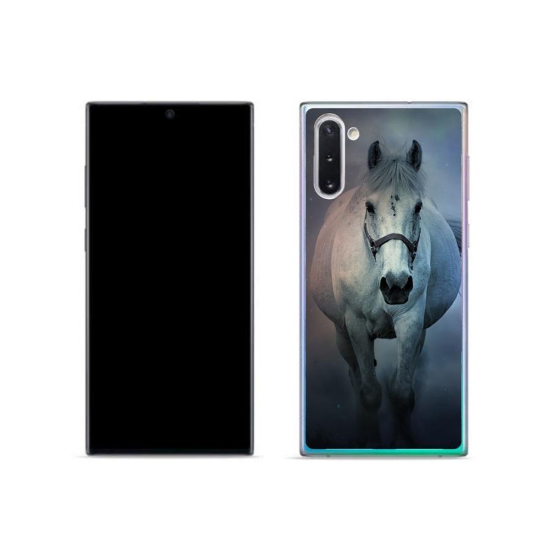 Gelový obal mmCase na mobil Samsung Galaxy Note 10 - běžící bílý kůň