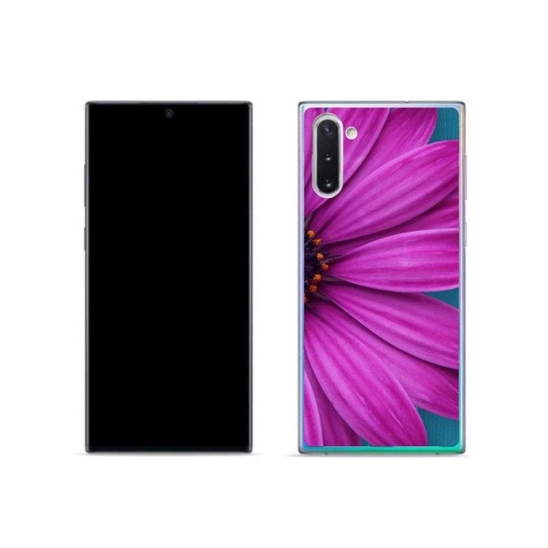 Gelový obal mmCase na mobil Samsung Galaxy Note 10 - fialová kopretina