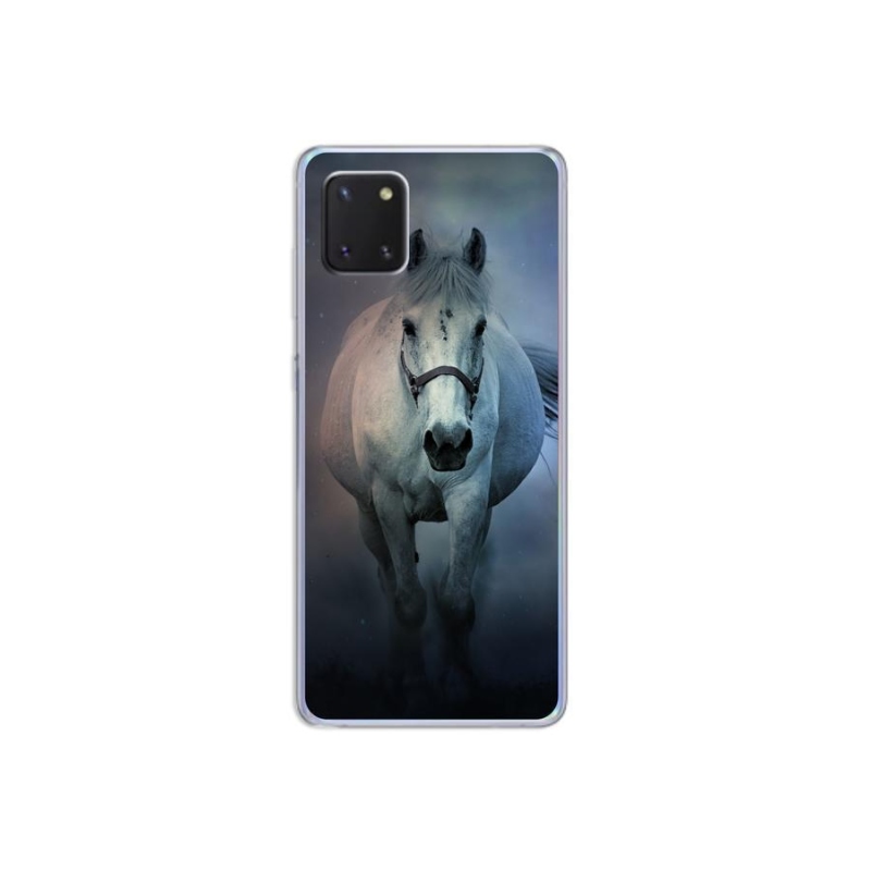 Gelový obal mmCase na mobil Samsung Galaxy Note 10 Lite - běžící bílý kůň