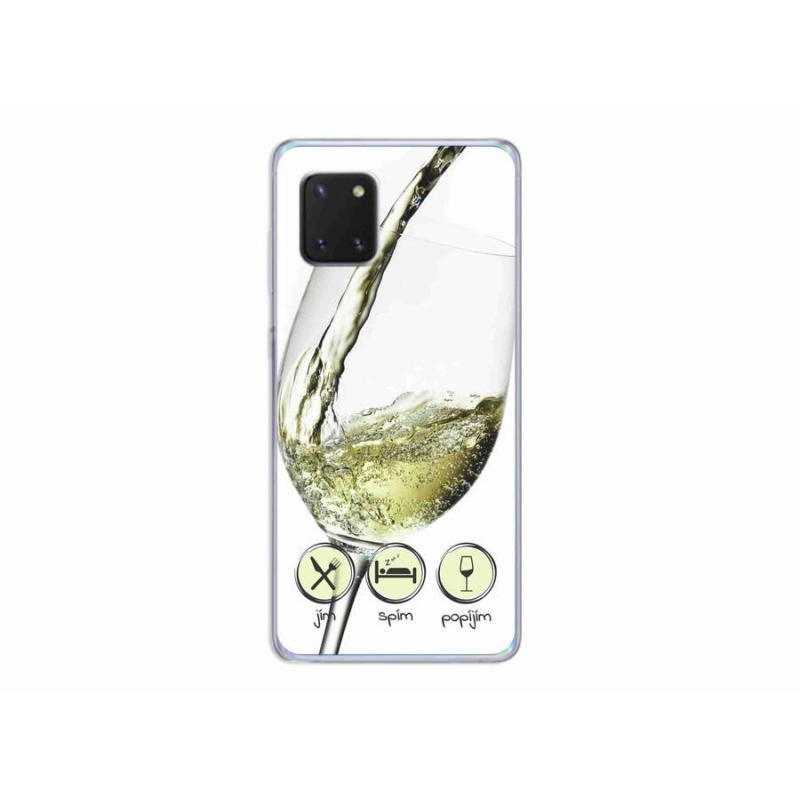 Gelový obal mmCase na mobil Samsung Galaxy Note 10 Lite - sklenička vína bílé