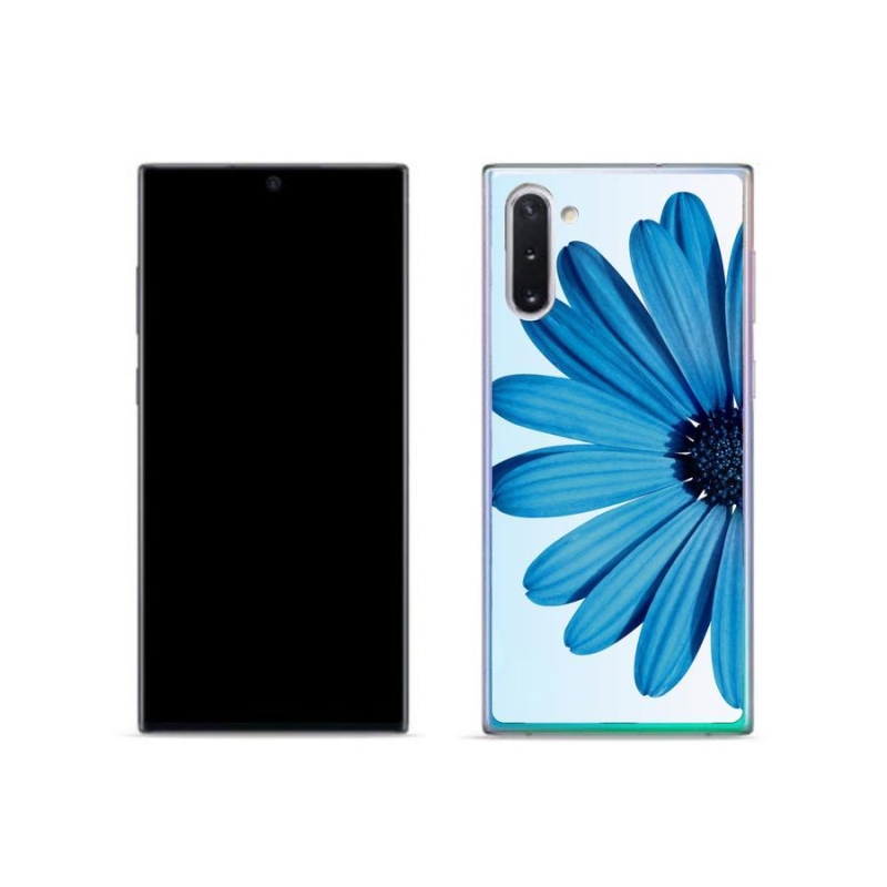 Gelový obal mmCase na mobil Samsung Galaxy Note 10 - modrá kopretina