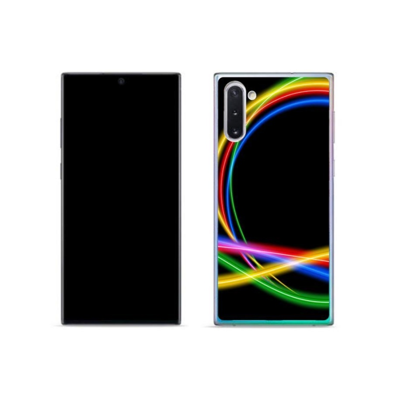 Gelový obal mmCase na mobil Samsung Galaxy Note 10 - neonové kruhy
