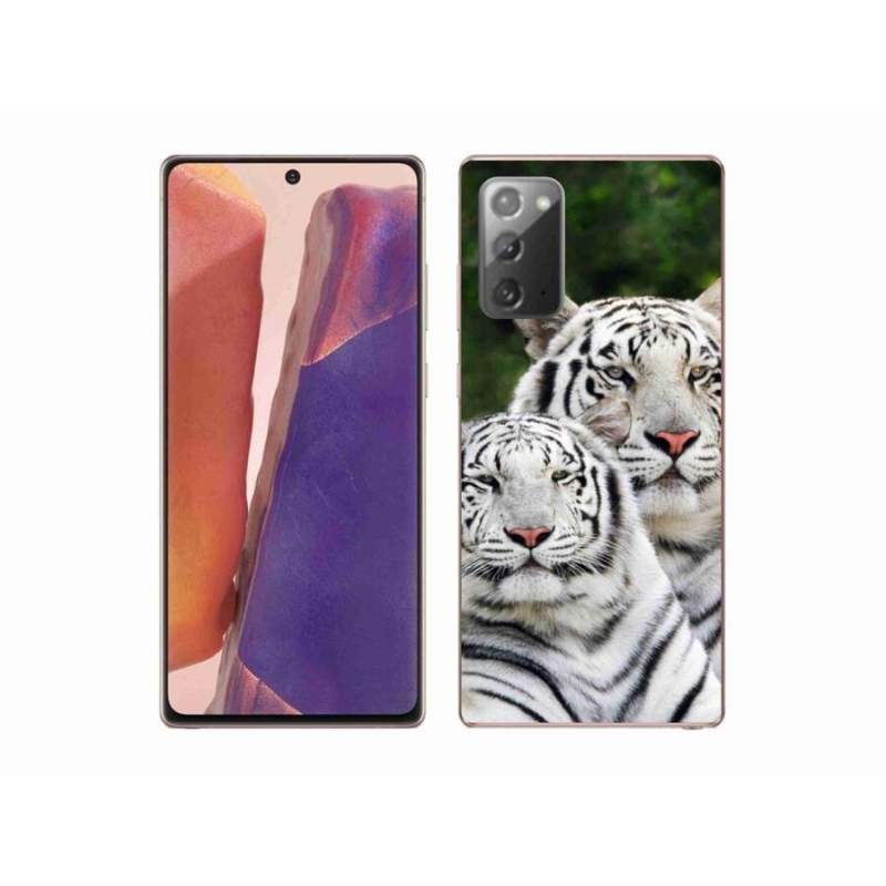 Gelový obal mmCase na mobil Samsung Galaxy Note 20/Note 20 5G - bílí tygři