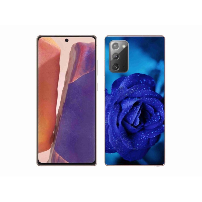 Gelový obal mmCase na mobil Samsung Galaxy Note 20/Note 20 5G - modrá růže