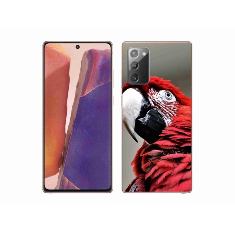 Gelový obal mmCase na mobil Samsung Galaxy Note 20/Note 20 5G - papoušek ara červený