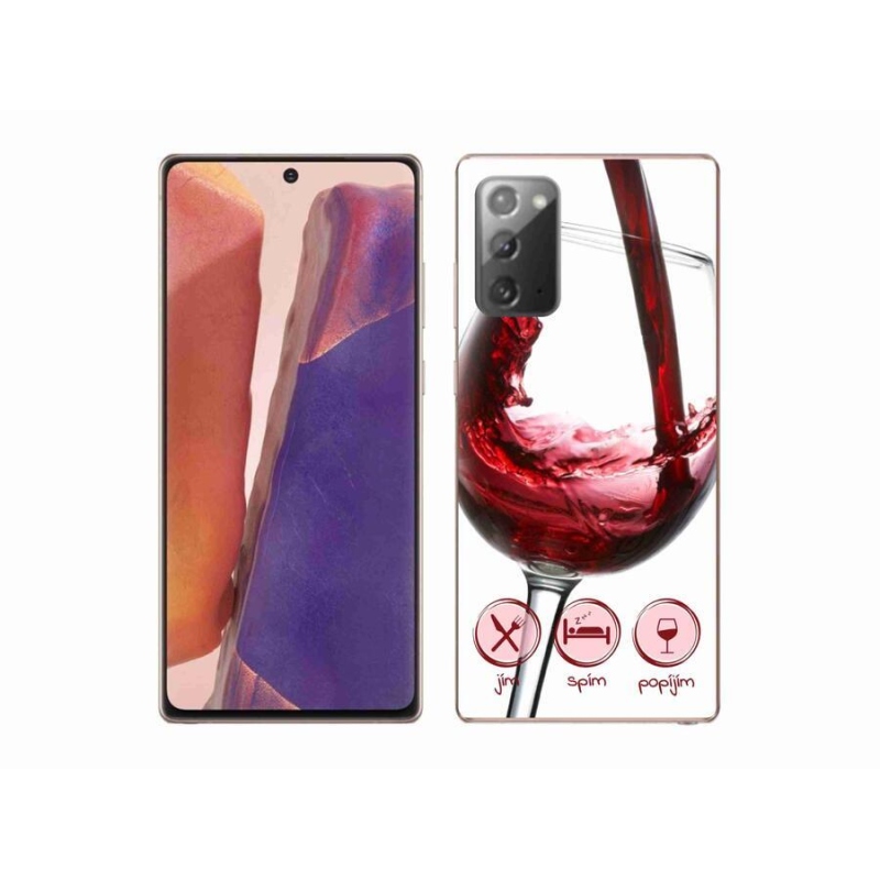 Gelový obal mmCase na mobil Samsung Galaxy Note 20/Note 20 5G - sklenička vína červené