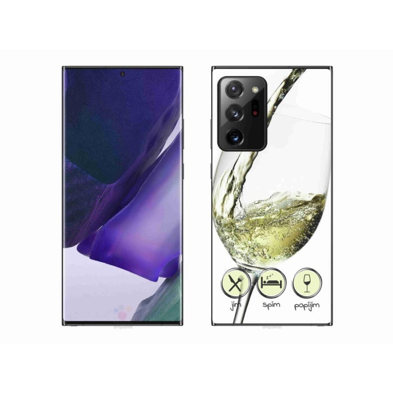Gelový obal mmCase na mobil Samsung Galaxy Note 20 Ultra - sklenička vína bílé