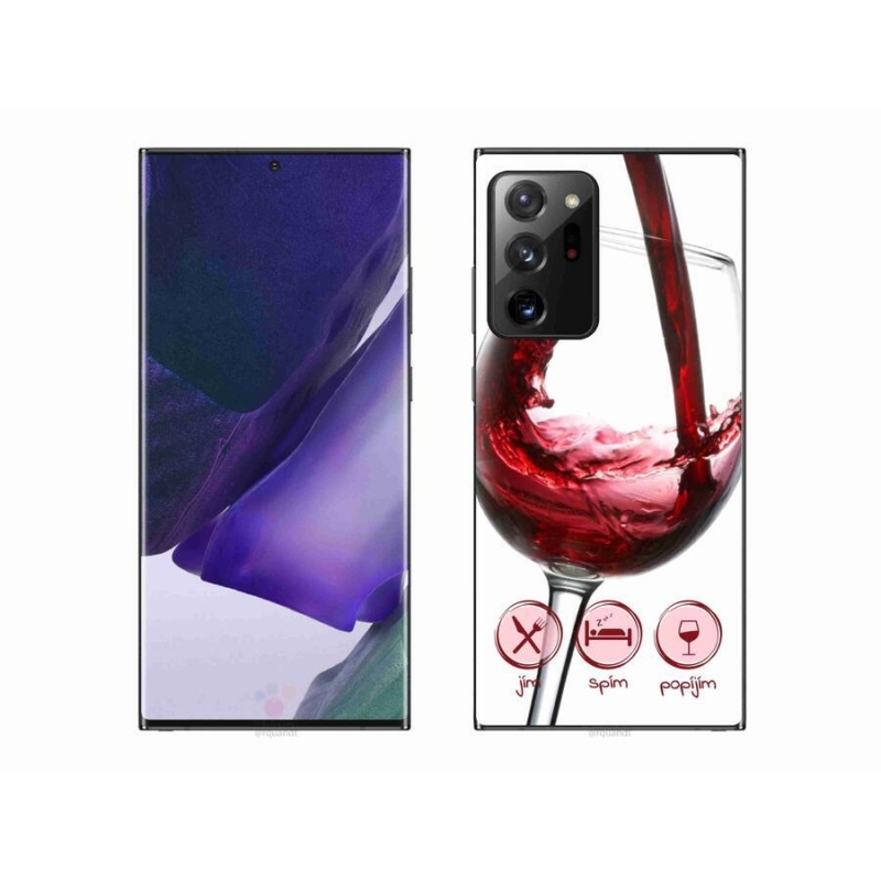 Gelový obal mmCase na mobil Samsung Galaxy Note 20 Ultra - sklenička vína červené