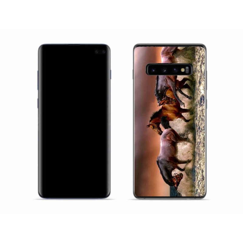 Gelový obal mmCase na mobil Samsung Galaxy S10 - koně 1
