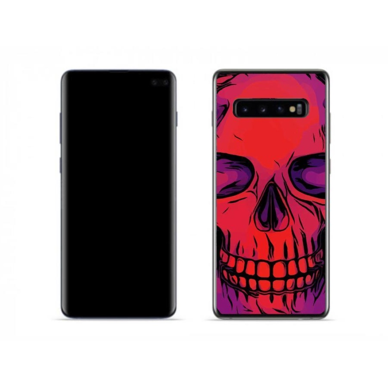 Gelový obal mmCase na mobil Samsung Galaxy S10 - lebka